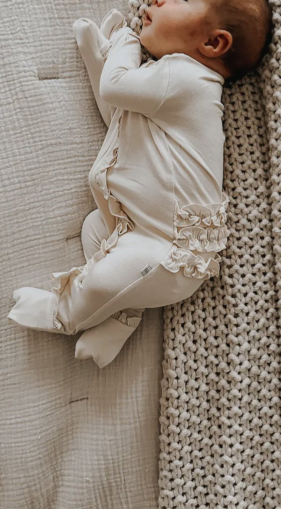 Cream Ruffle Onesie