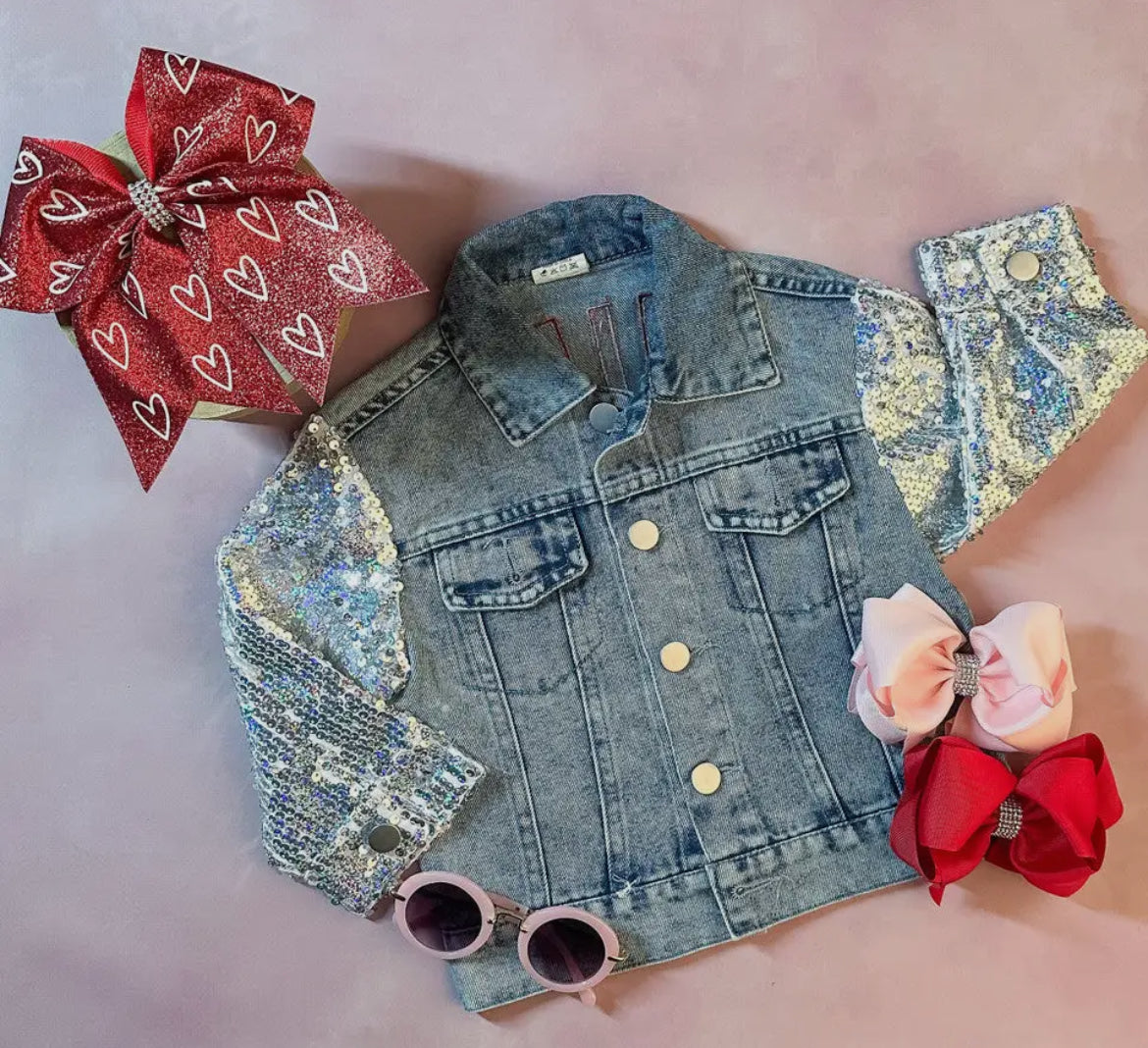 MIni Heart Sequin Jacket