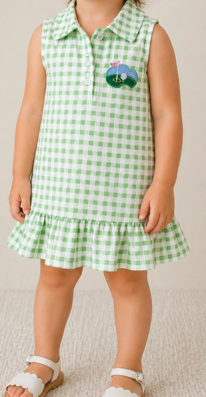 Green Gingham Golf Dress