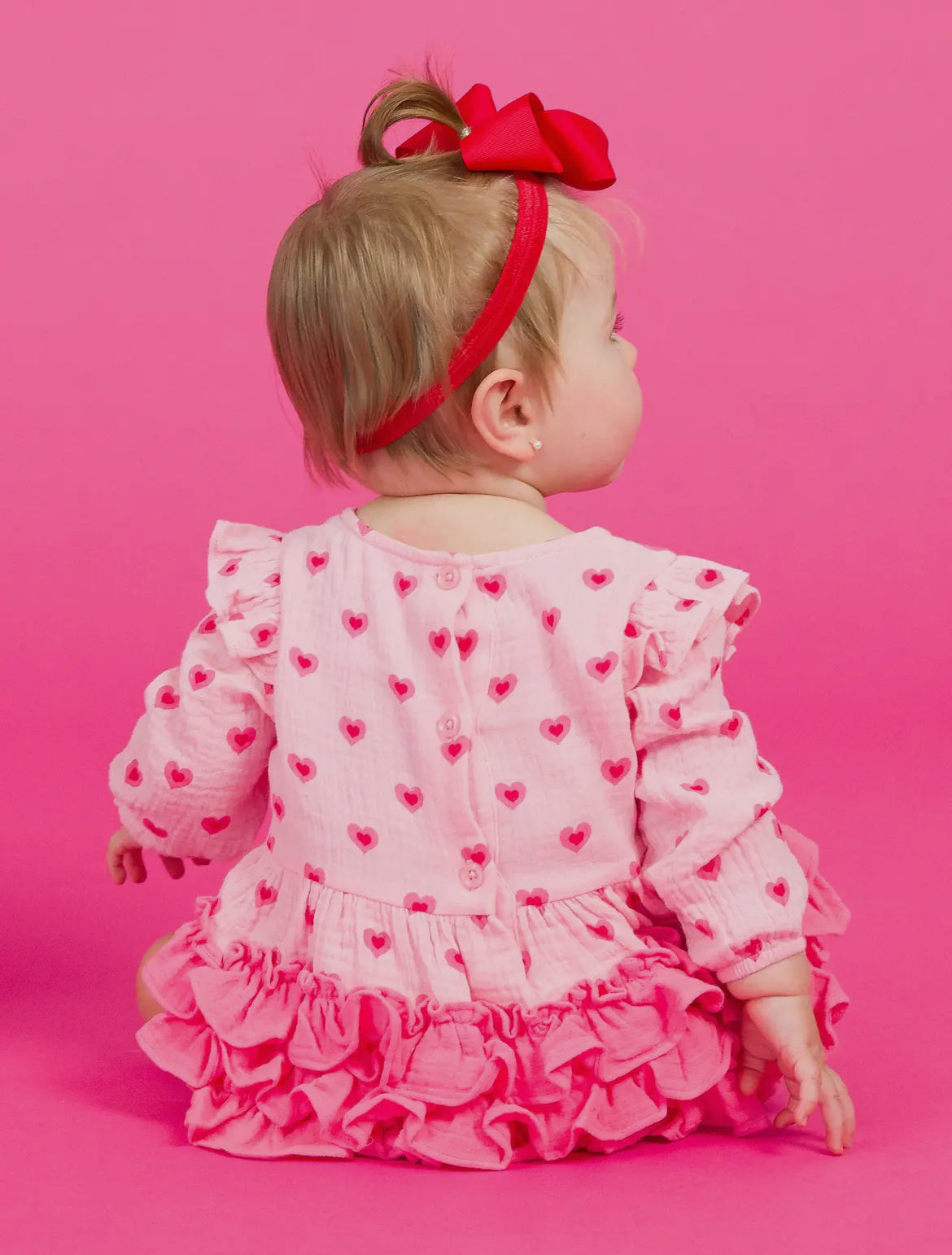 Heart Ruffle bubble Romper