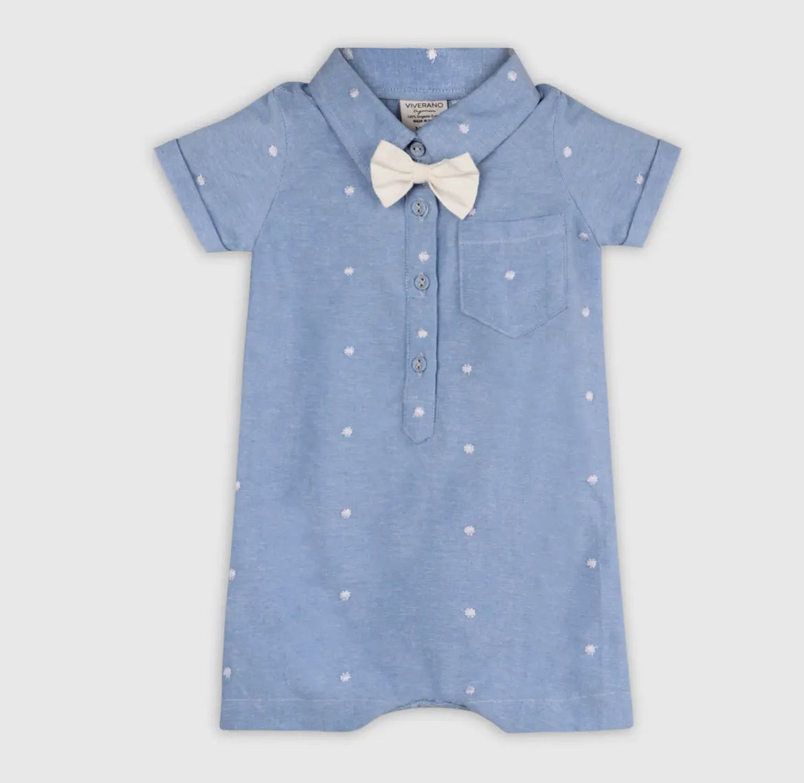 Bowtie Charmer - Blue Romper
