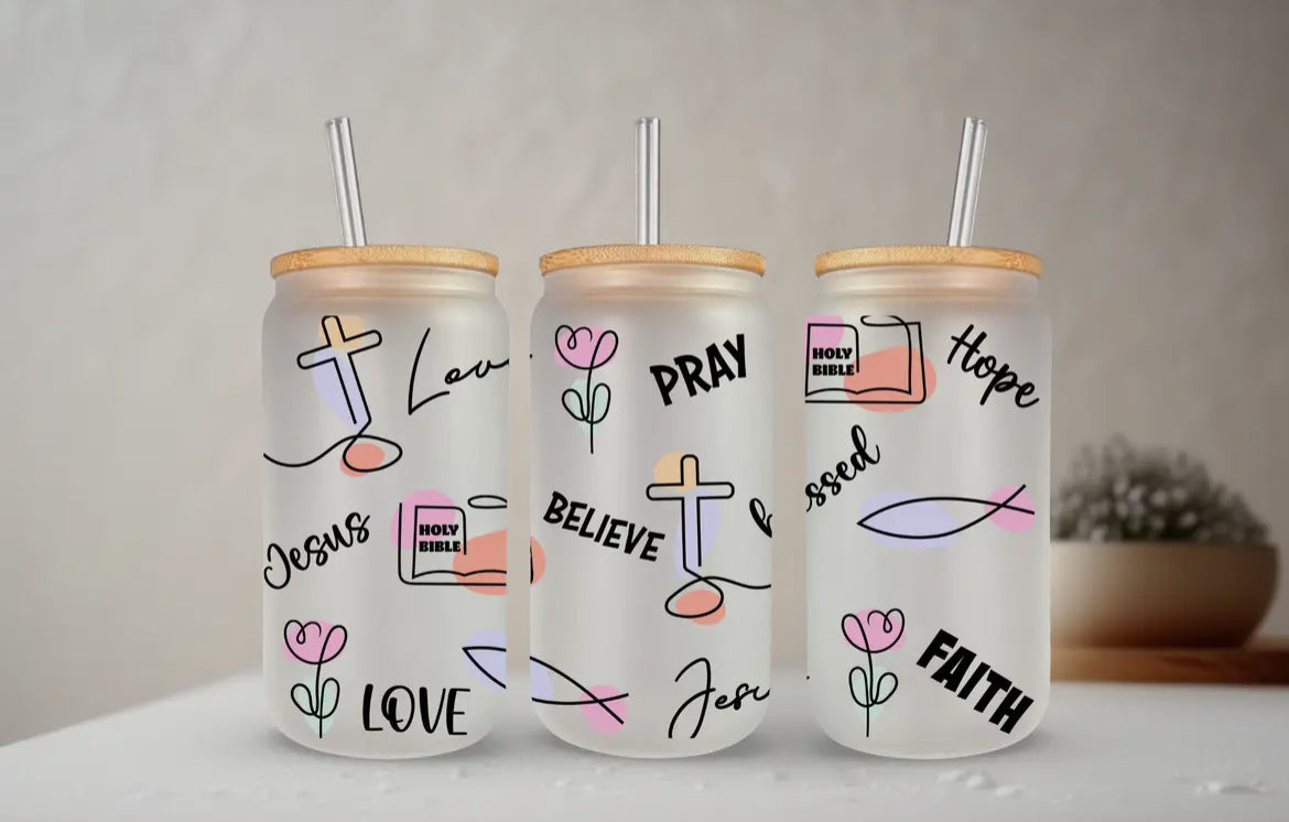 Jesus Love Glass Tumbler