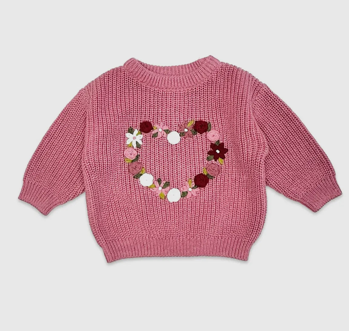 French Rose Heart Sweater