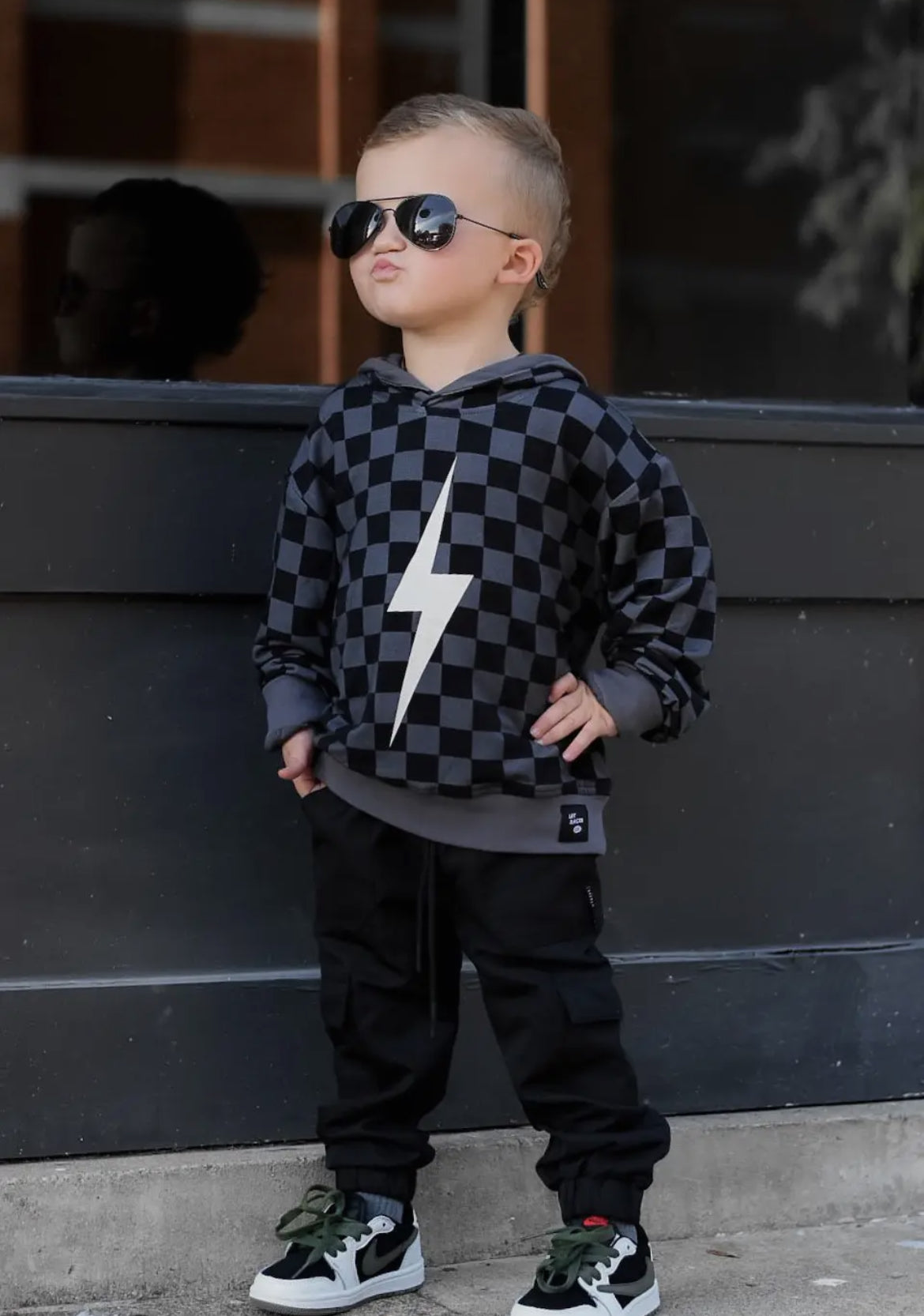 Checkered Bolt-Hoodie