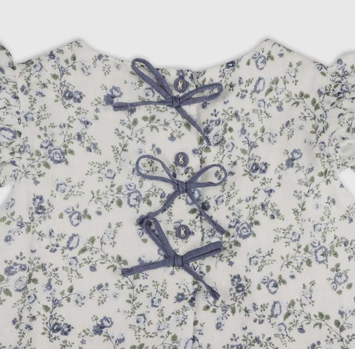 Blue Floral Bow Bloomer Set