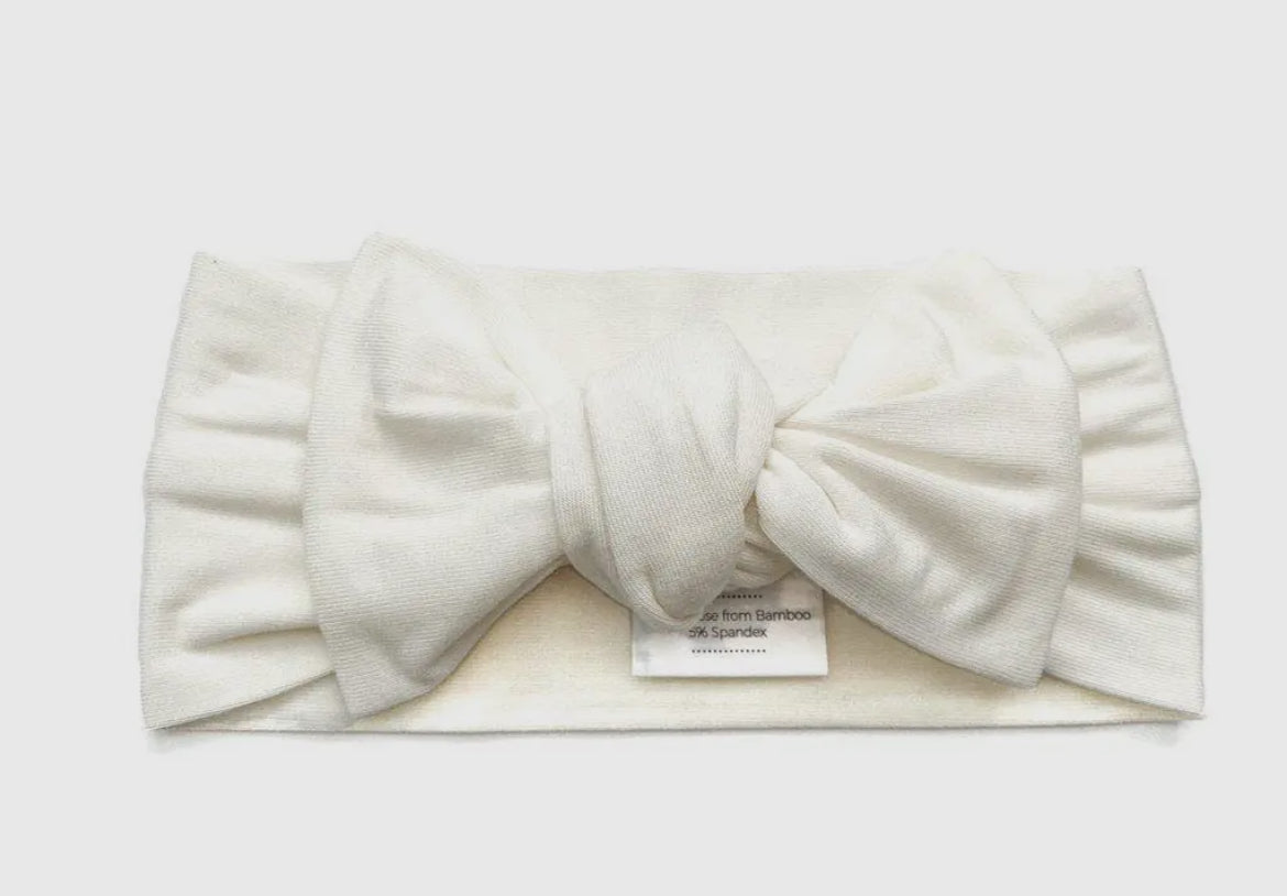 White Headband Bow
