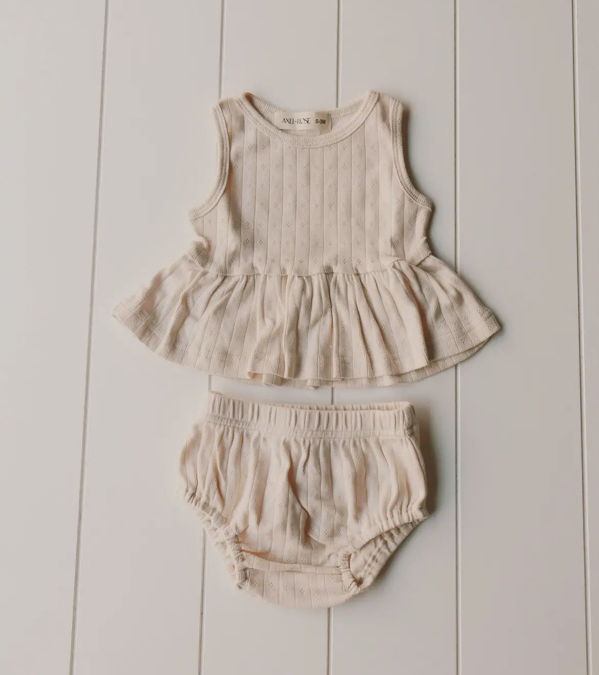 Cream Knit Pointelle Set
