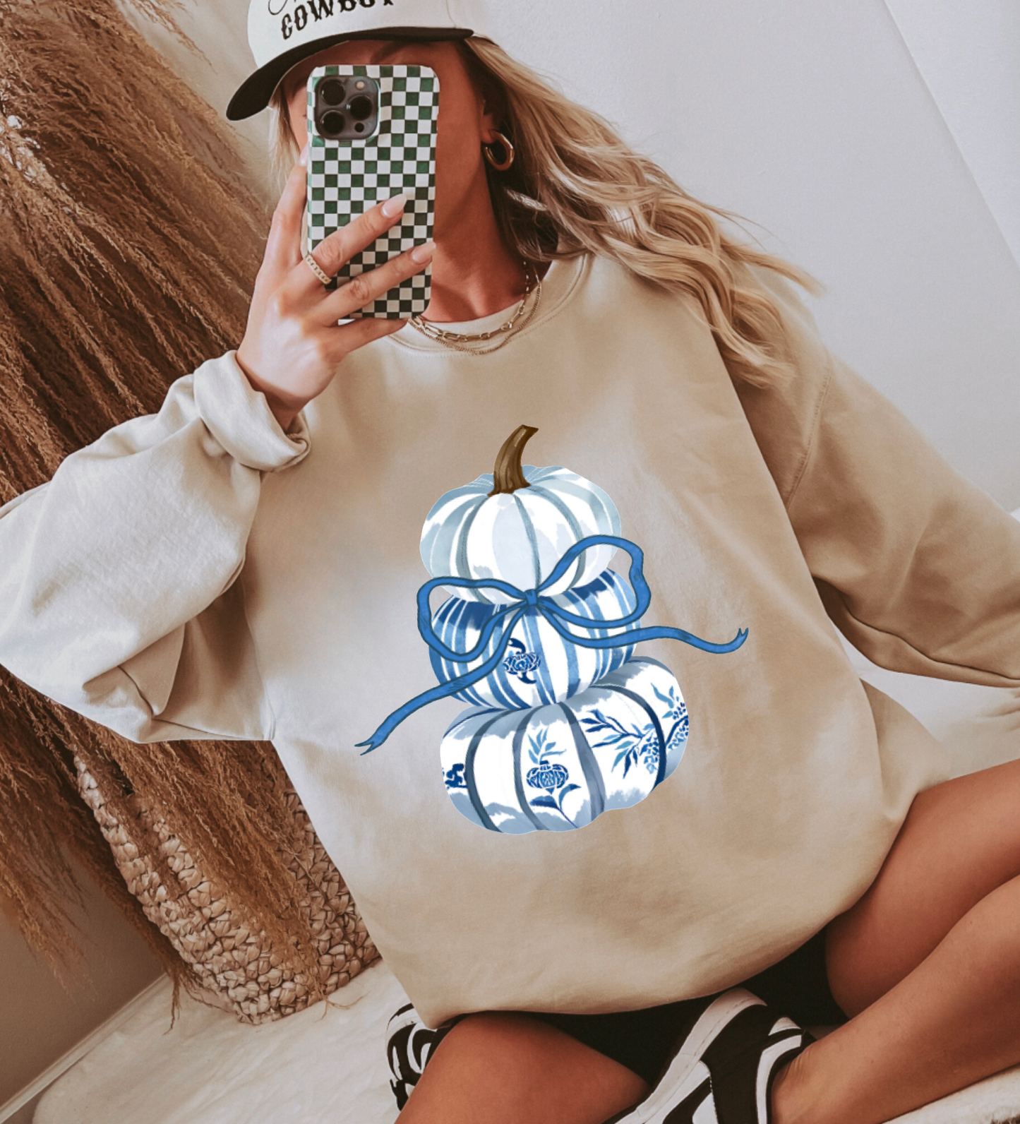 Blue Trio Pumpkins Sweatshirt