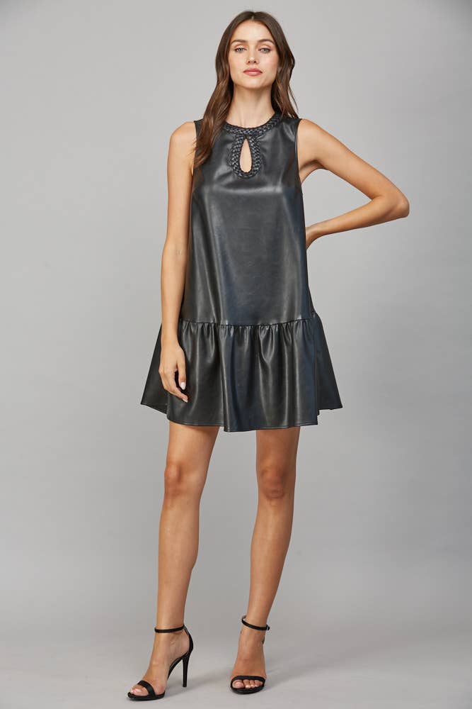 KEYHOLE LEATHER DRESS