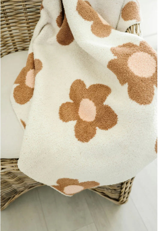 Caramel Daisy - Plush Blanket