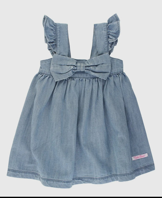 Flutter Bow Denim Dress