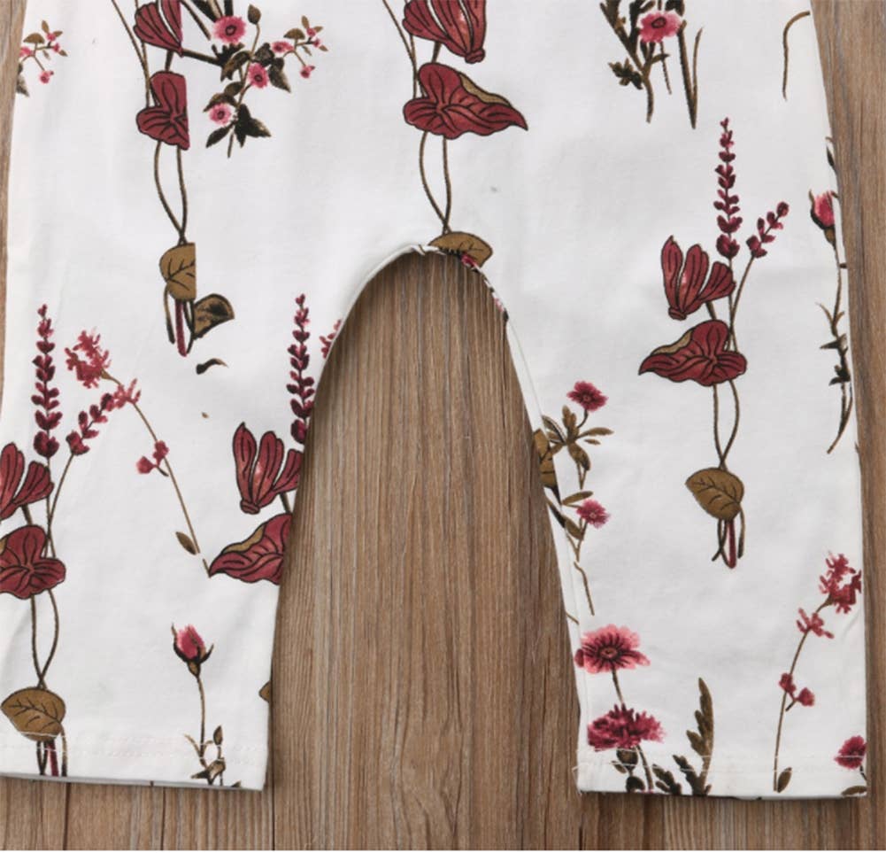 Floral Print  Backless Jumpsuit