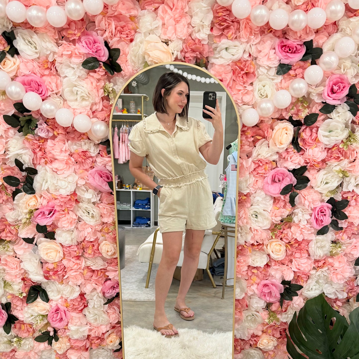 Oatmeal Denim Romper