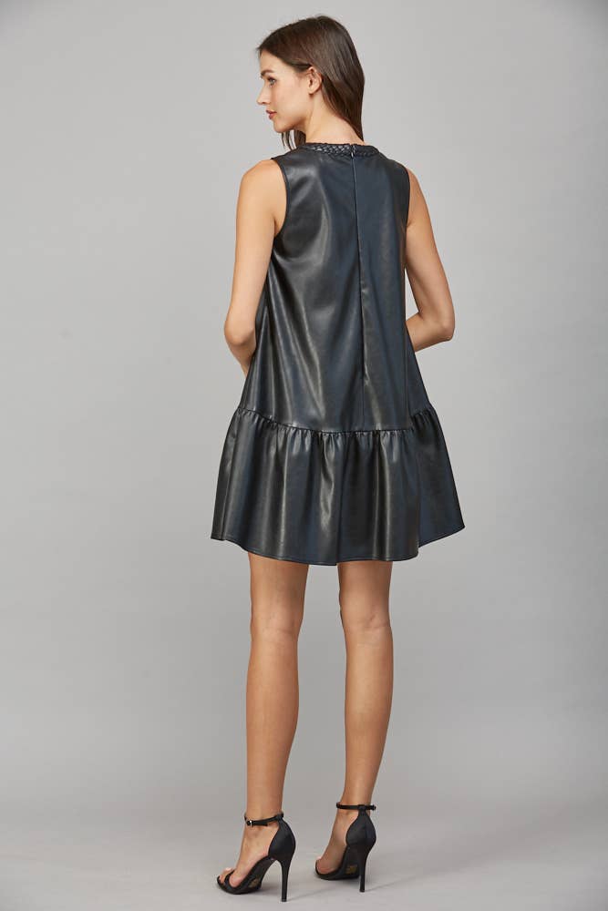 KEYHOLE LEATHER DRESS