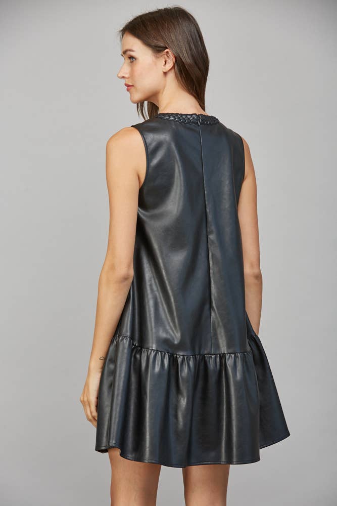 KEYHOLE LEATHER DRESS