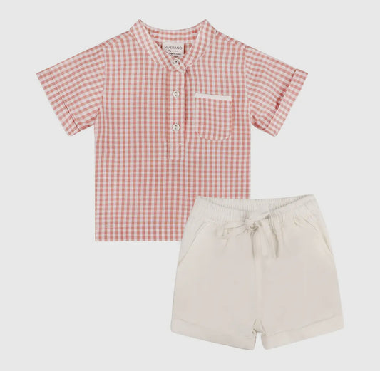 Watermelon Gingham Short Set