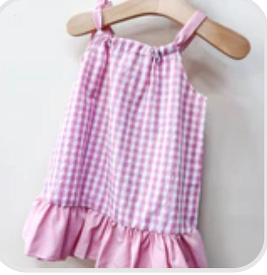 Pink Gingham Pillow Dress