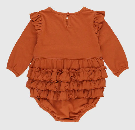 Rust Ruffle Romper