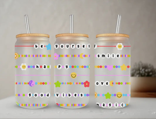 Friendship Bracelet Glass Tumbler