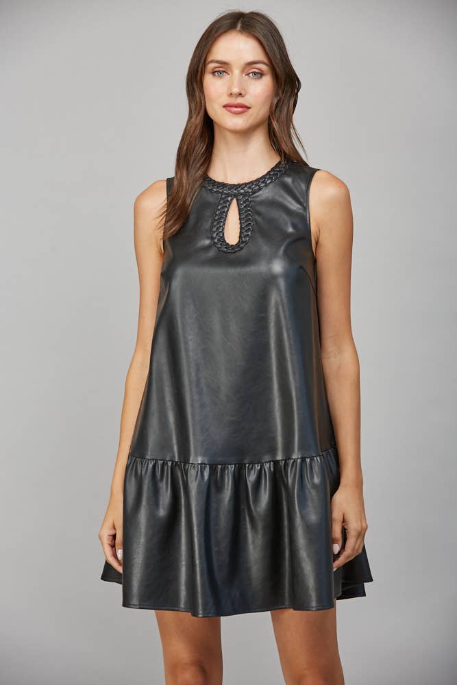 KEYHOLE LEATHER DRESS