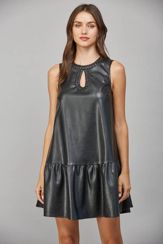 KEYHOLE LEATHER DRESS