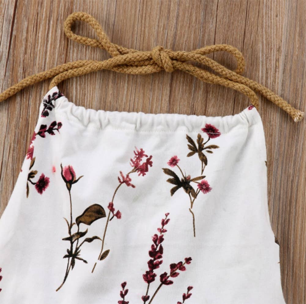 Floral Print  Backless Jumpsuit