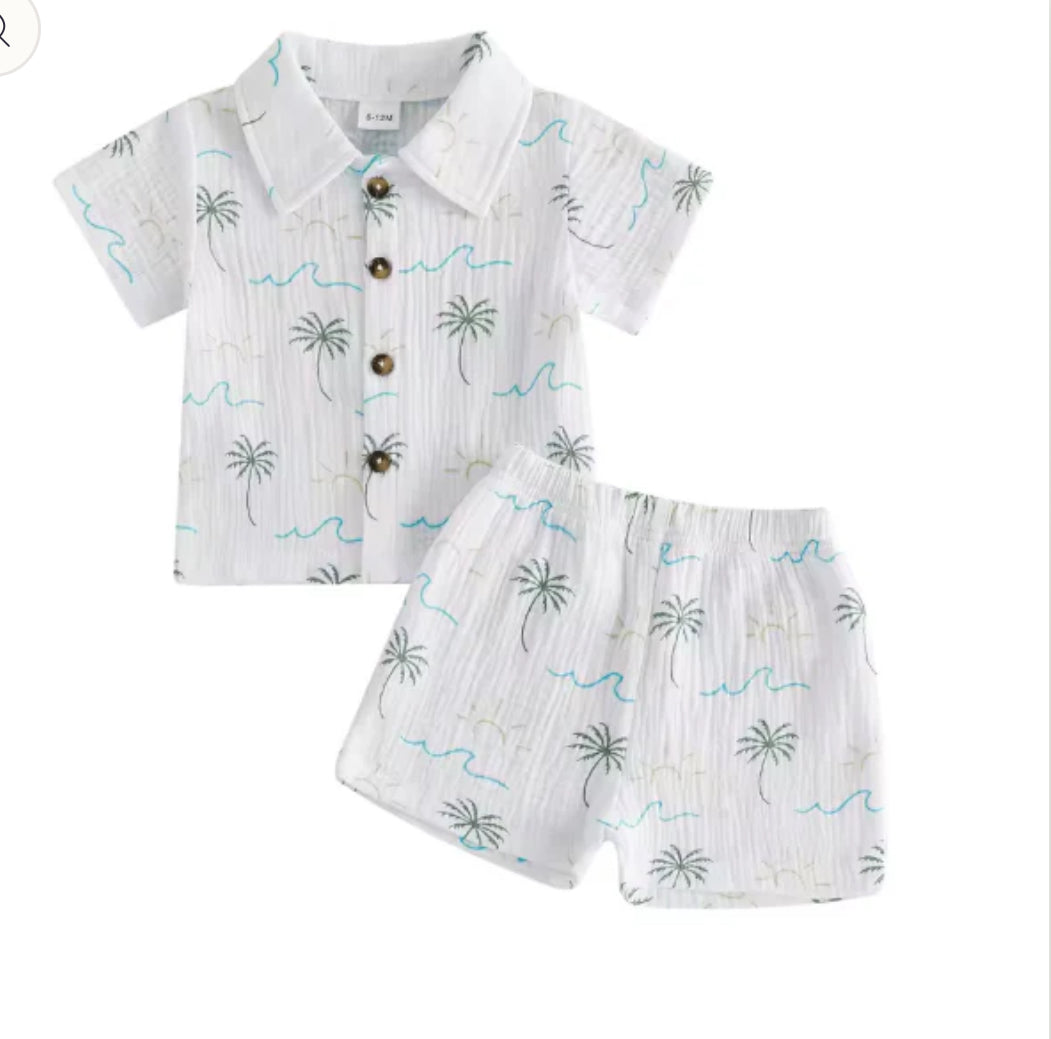 Palm Tree Short Set