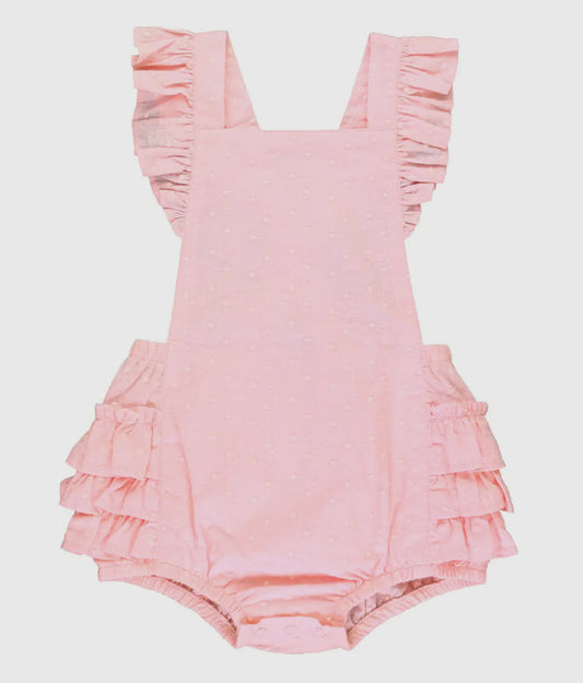 Pink Vintage Dot Romper