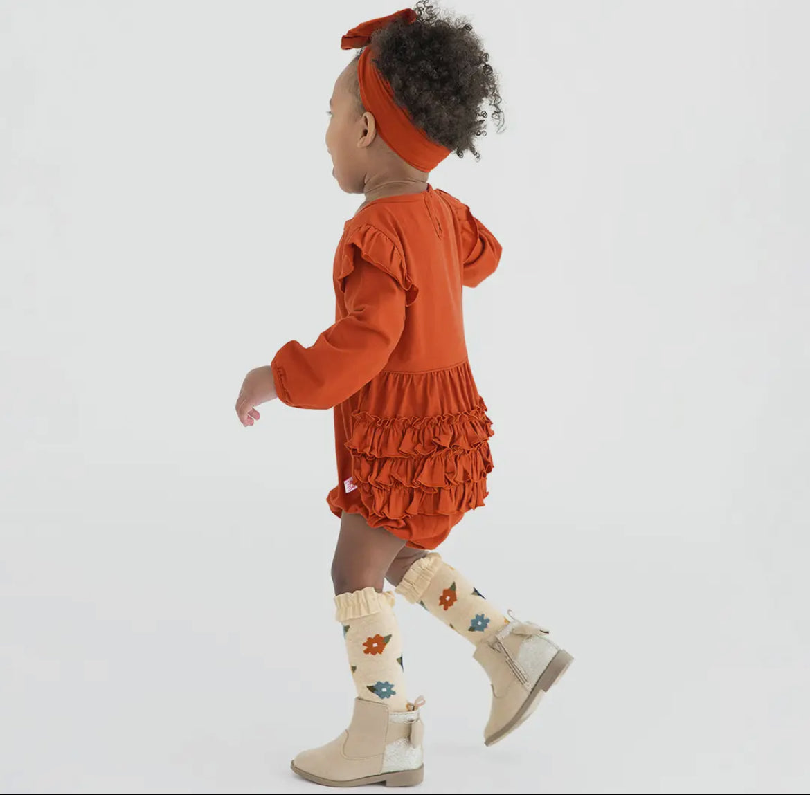 Rust Ruffle Romper