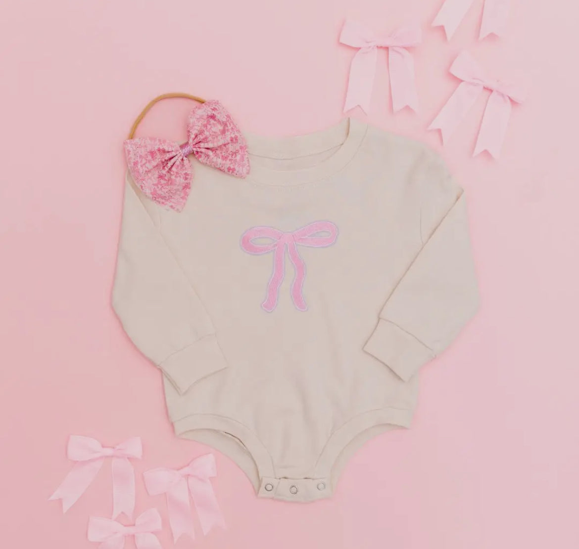 Pink Bow Onesie