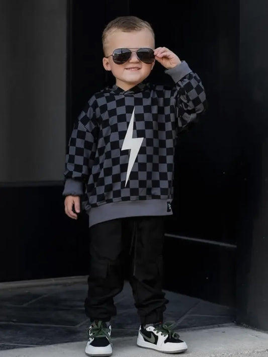 Checkered Bolt-Hoodie