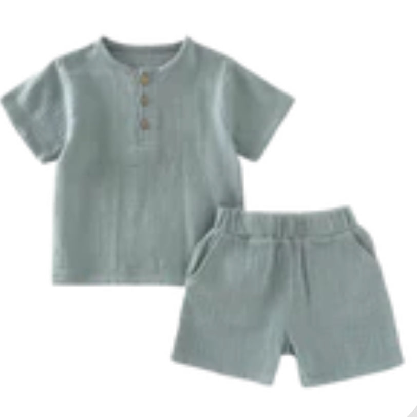 Sage Gauze Short Set