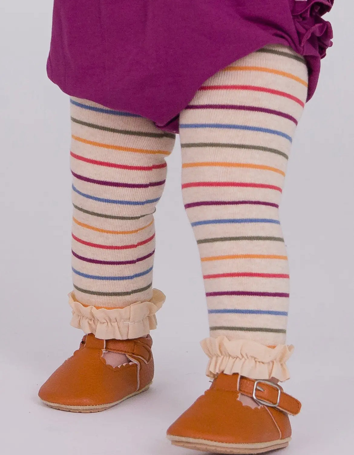 Rainbow Stripe Footless Tights