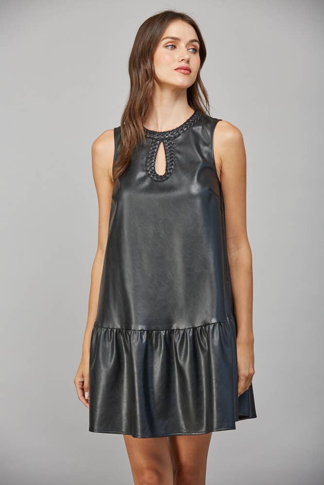 KEYHOLE LEATHER DRESS