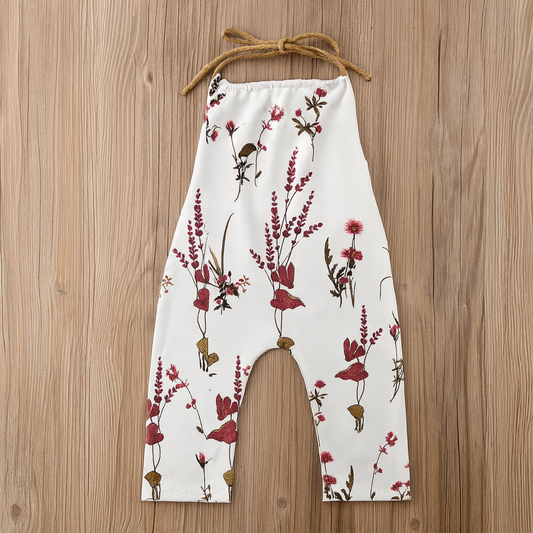 Floral Print  Backless Jumpsuit